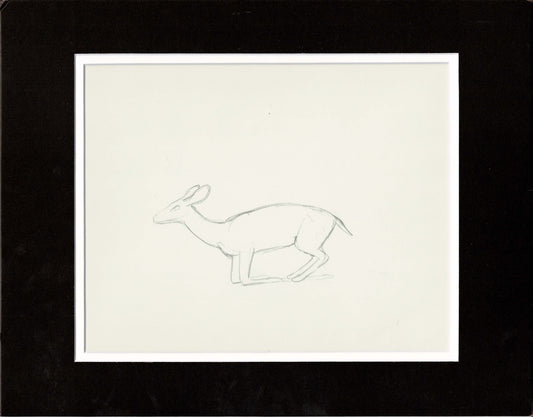 Walt Disney Rough Production Animation Cel Drawing or Study of a Deer 31m