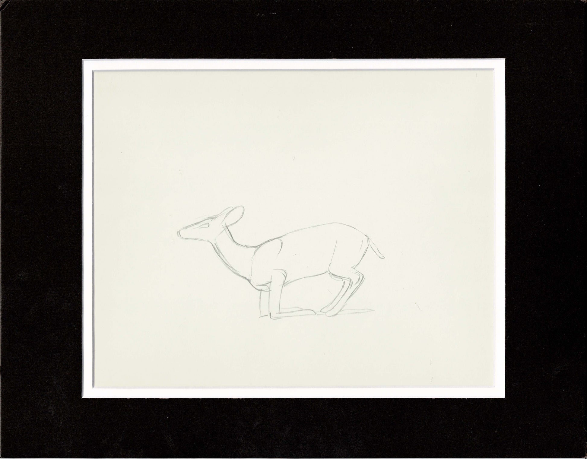 Walt Disney Rough Production Animation Cel Drawing or Study of a Deer ...