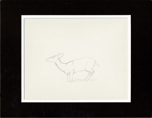 Walt Disney Rough Production Animation Cel Drawing or Study of a Deer 32m