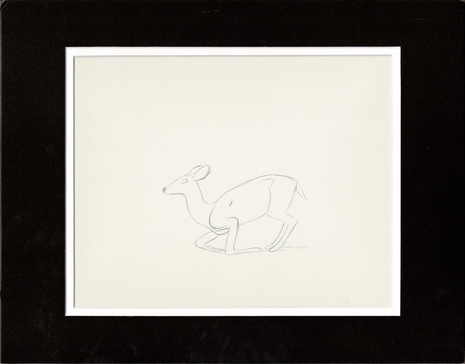 Walt Disney Rough Production Animation Cel Drawing or Study of a Deer ...