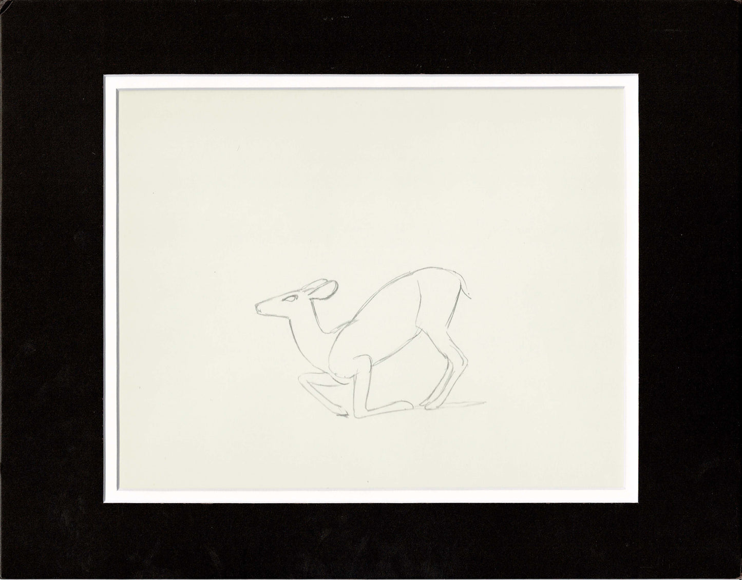 Walt Disney Rough Production Animation Cel Drawing or Study of a Deer 35m