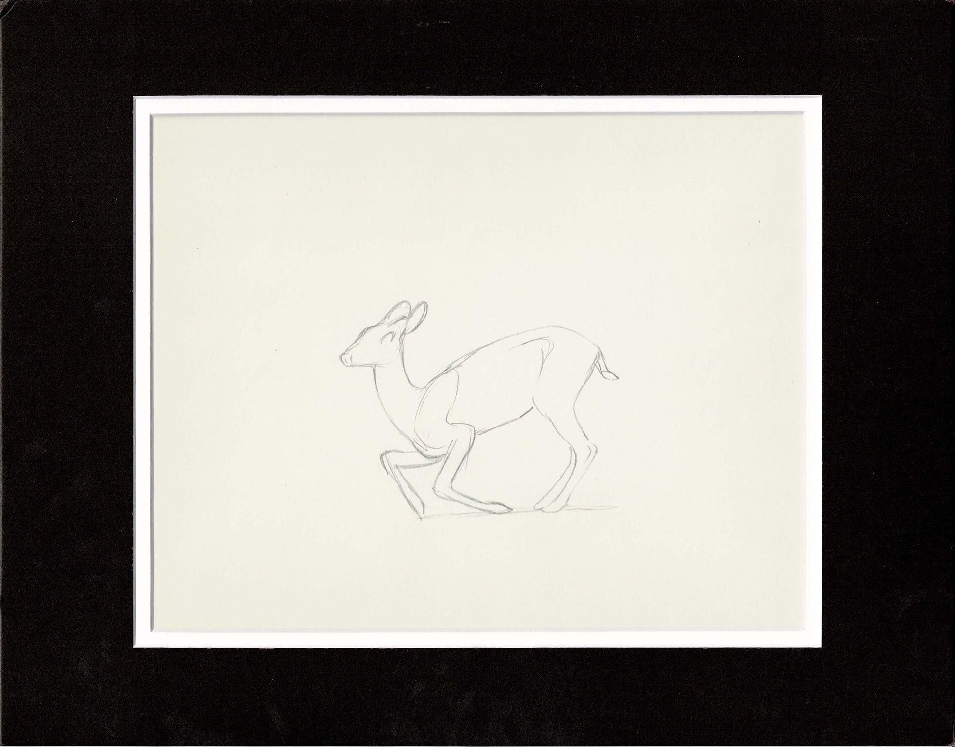 Walt Disney Rough Production Animation Cel Drawing or Study of a Deer ...