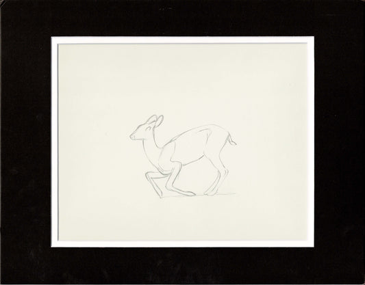 Walt Disney Rough Production Animation Cel Drawing or Study of a Deer 36m