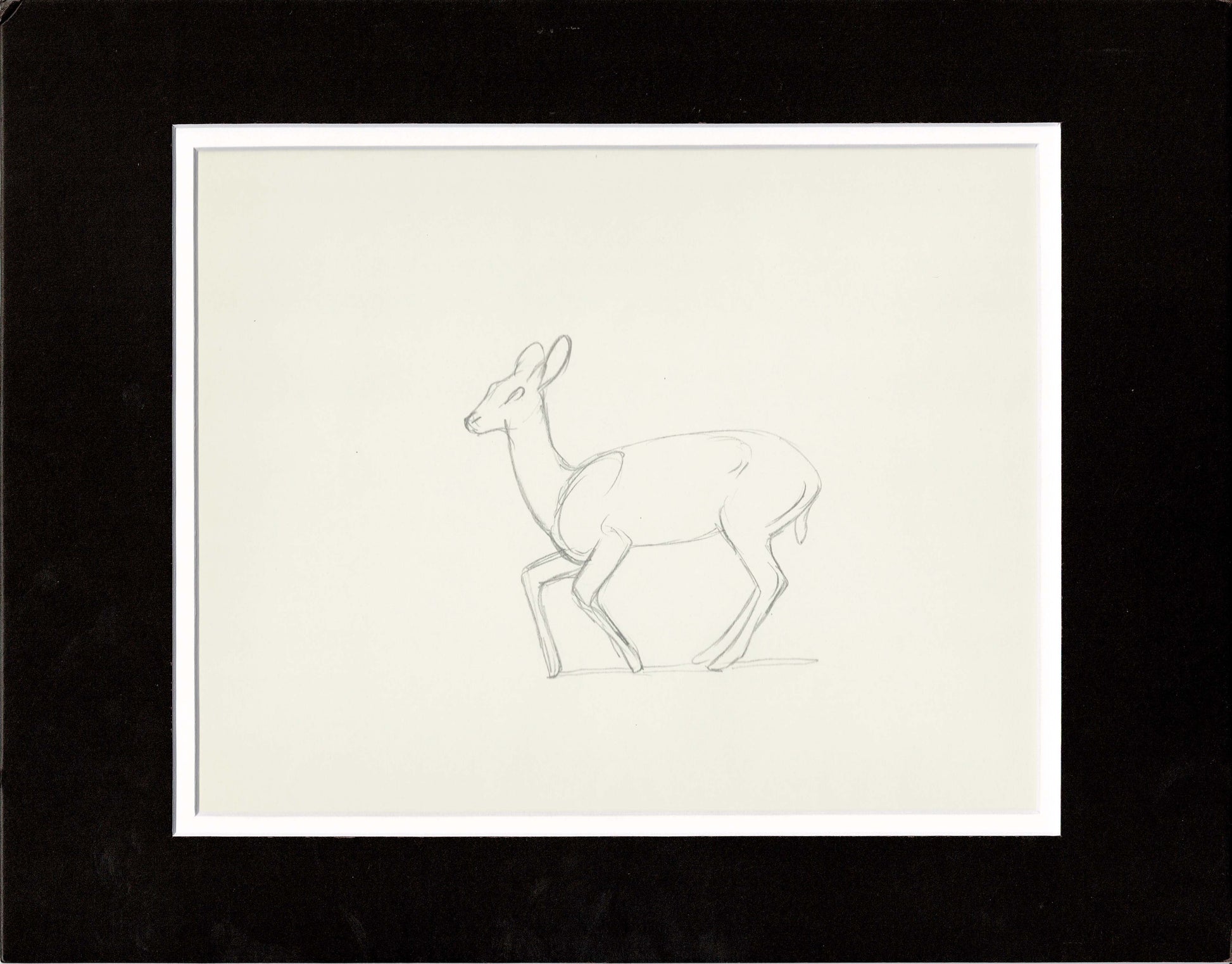Walt Disney Rough Production Animation Cel Drawing or Study of a Deer ...