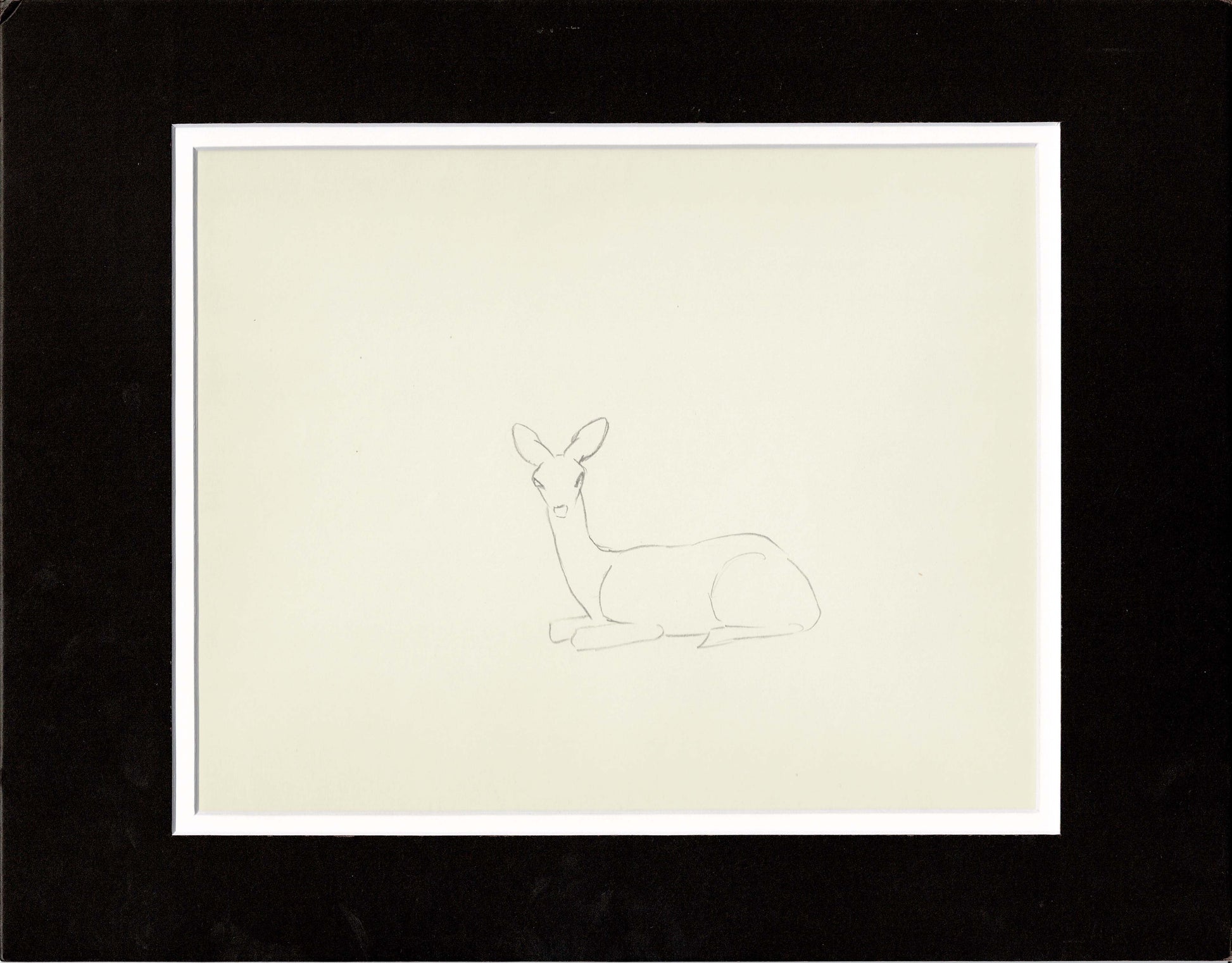 Walt Disney Rough Production Animation Cel Drawing or Study of a Deer ...