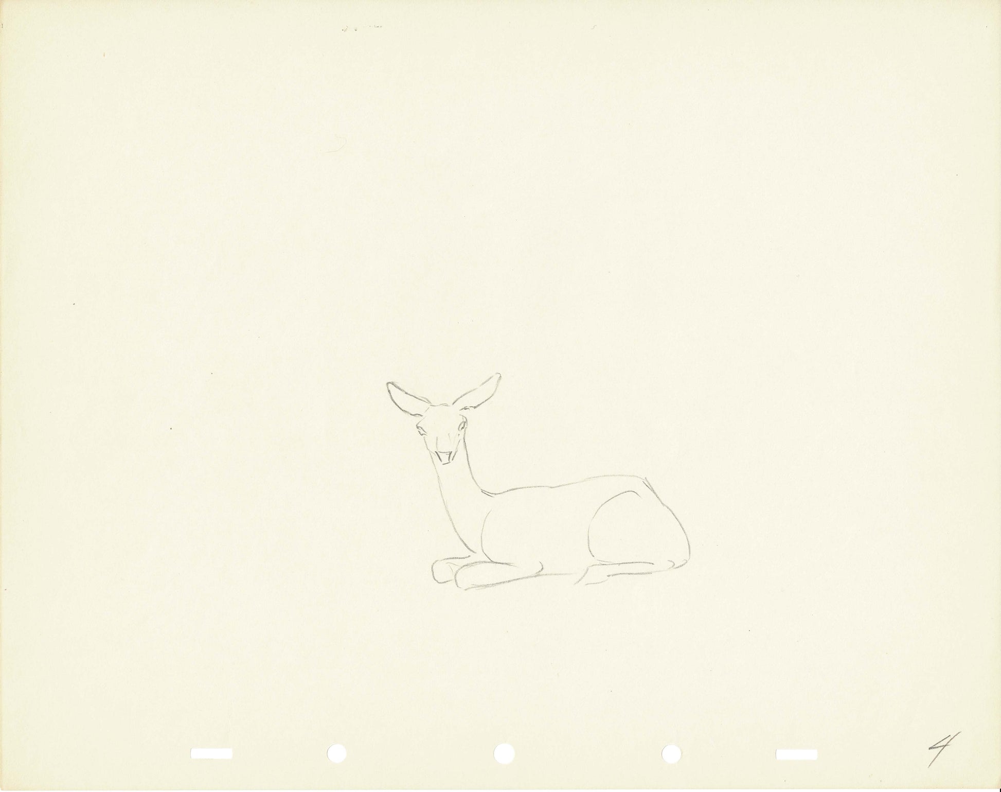 Walt Disney Rough Production Animation Cel Drawing or Study of a Deer ...