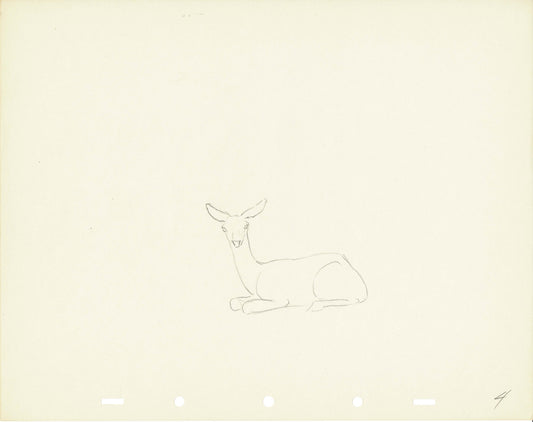 Walt Disney Rough Production Animation Cel Drawing or Study of a Deer 4m