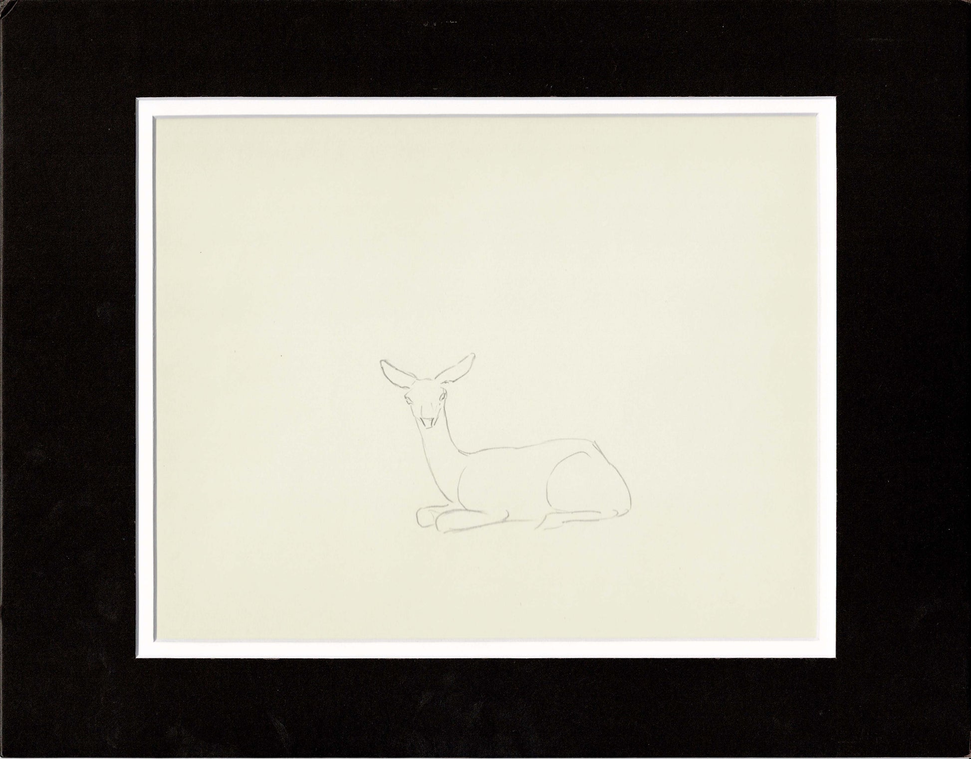 Walt Disney Rough Production Animation Cel Drawing or Study of a Deer ...
