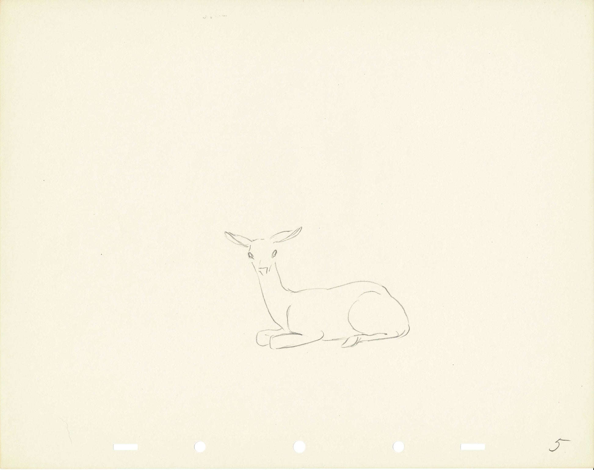 Walt Disney Rough Production Animation Cel Drawing or Study of a Deer ...