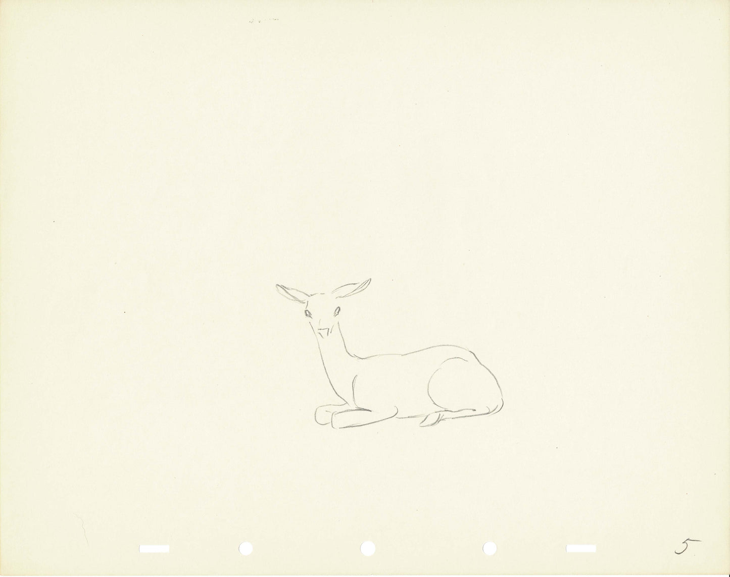 Walt Disney Rough Production Animation Cel Drawing or Study of a Deer 5m