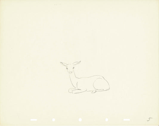 Walt Disney Rough Production Animation Cel Drawing or Study of a Deer 5m