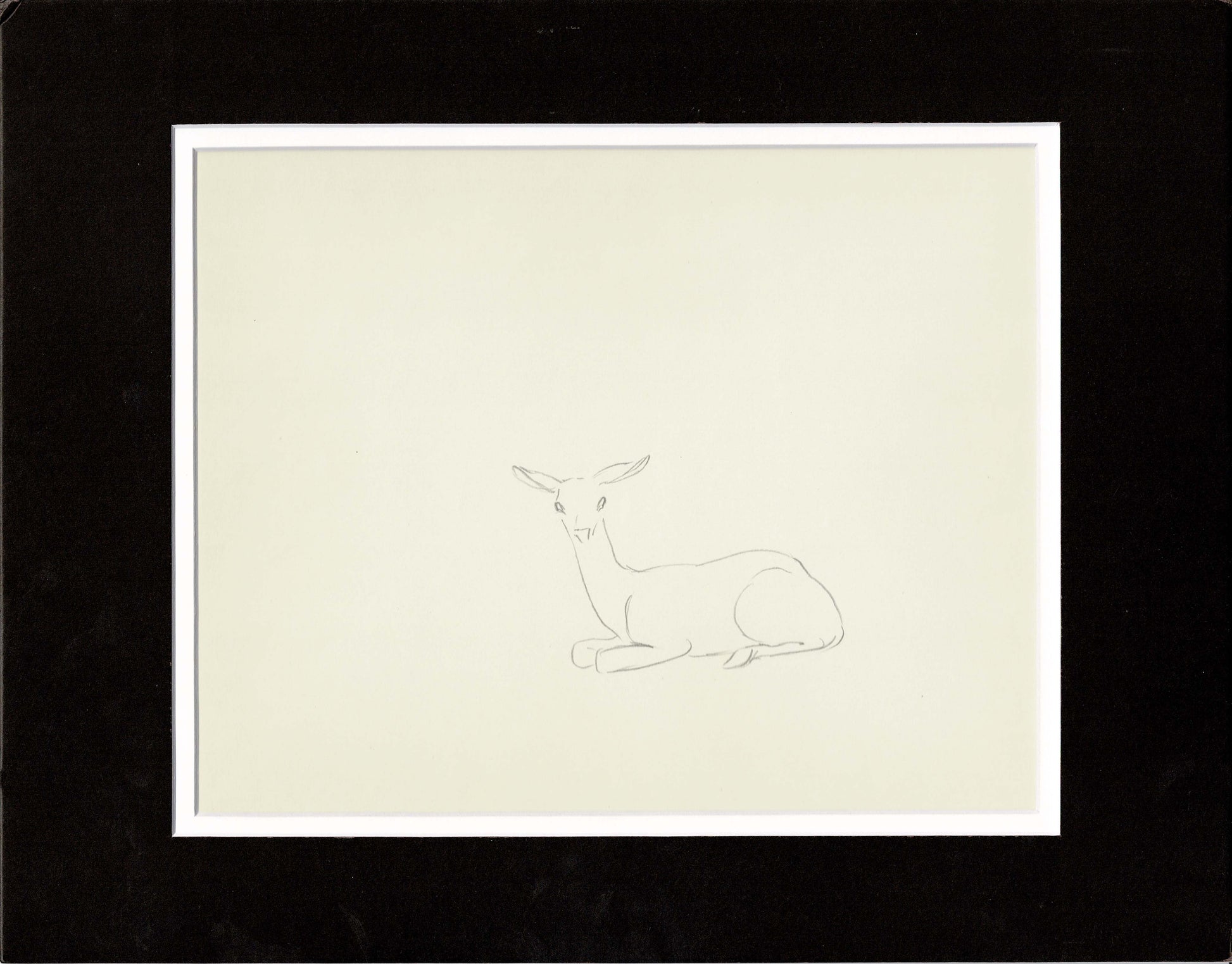 Walt Disney Rough Production Animation Cel Drawing or Study of a Deer ...