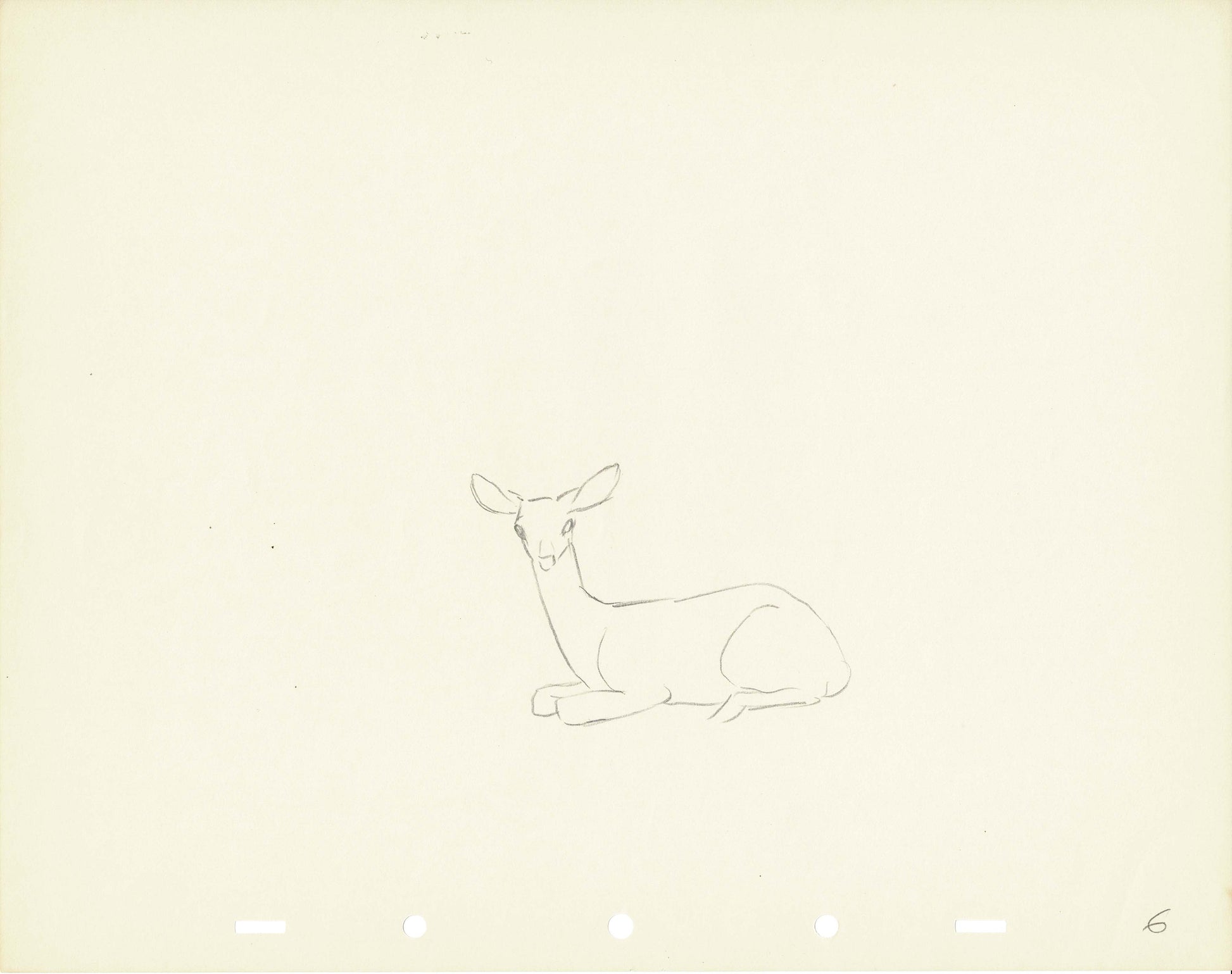 Walt Disney Rough Production Animation Cel Drawing or Study of a Deer ...