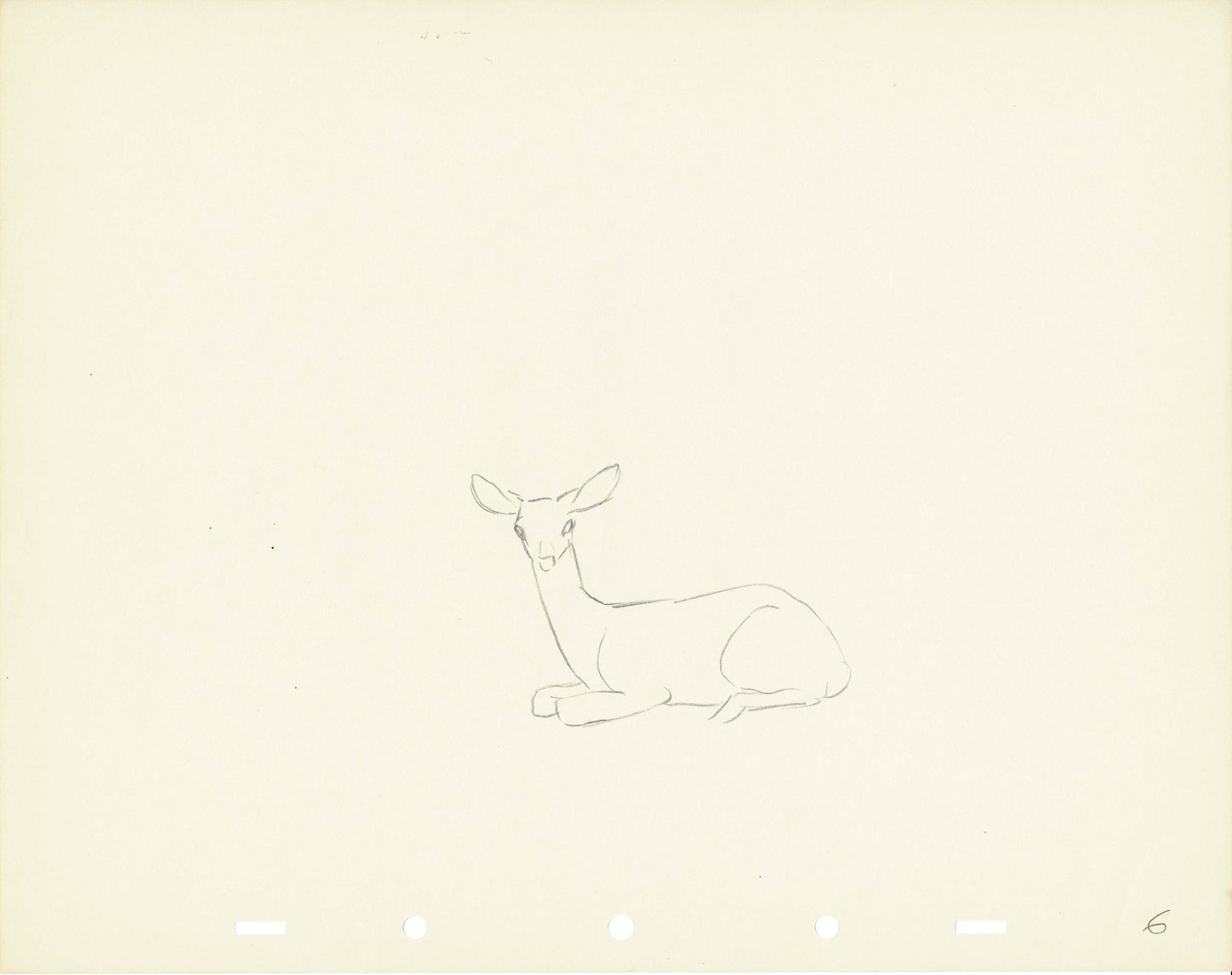 Walt Disney Rough Production Animation Cel Drawing or Study of a Deer 6m