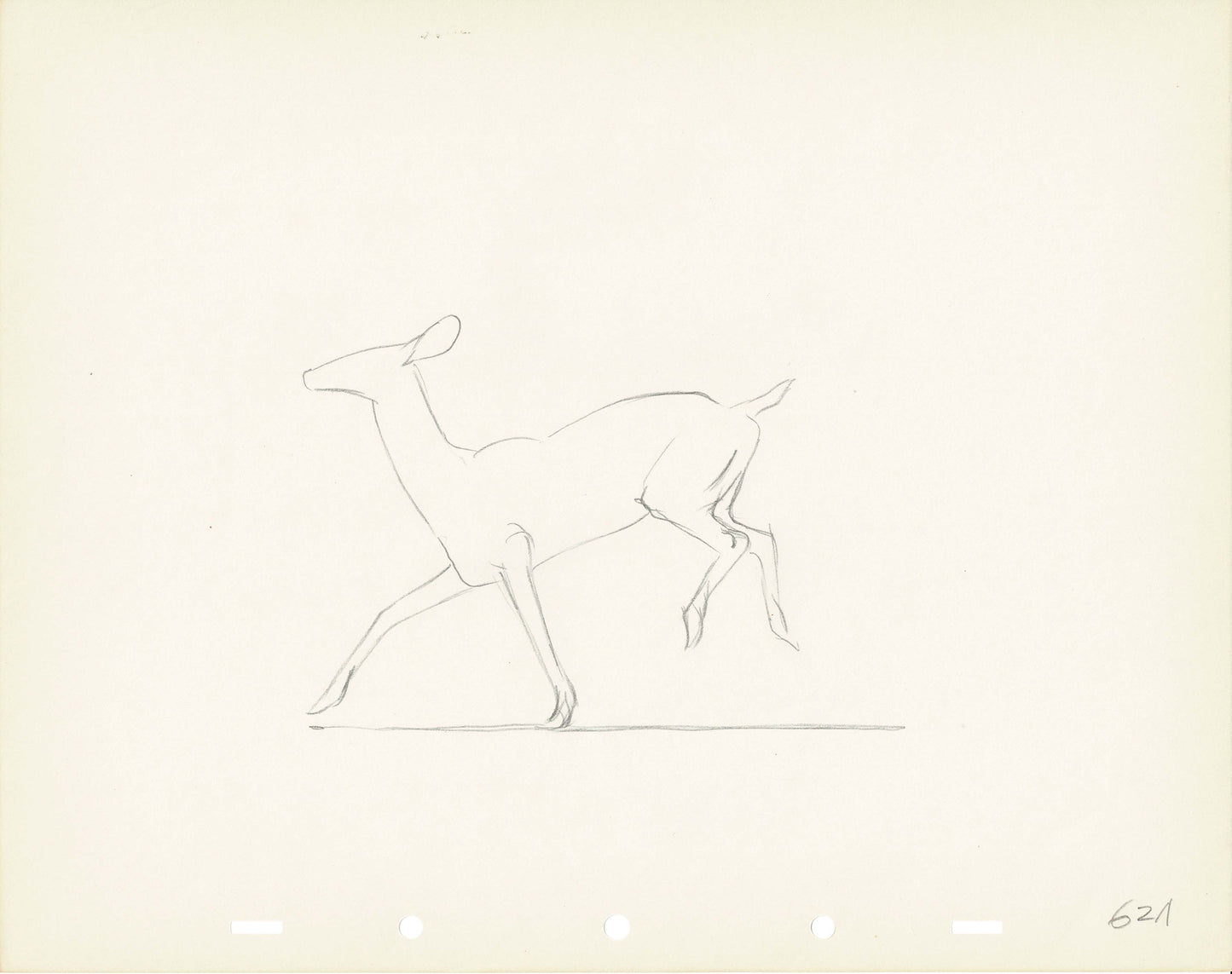 Walt Disney Rough Production Animation Cel Drawing or Study of a Deer 62m