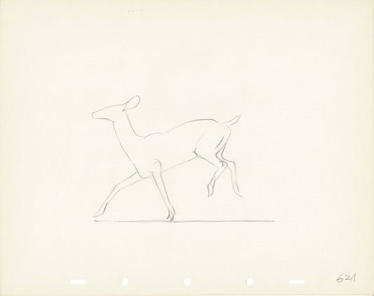 Walt Disney Rough Production Animation Cel Drawing or Study of a Deer 62m