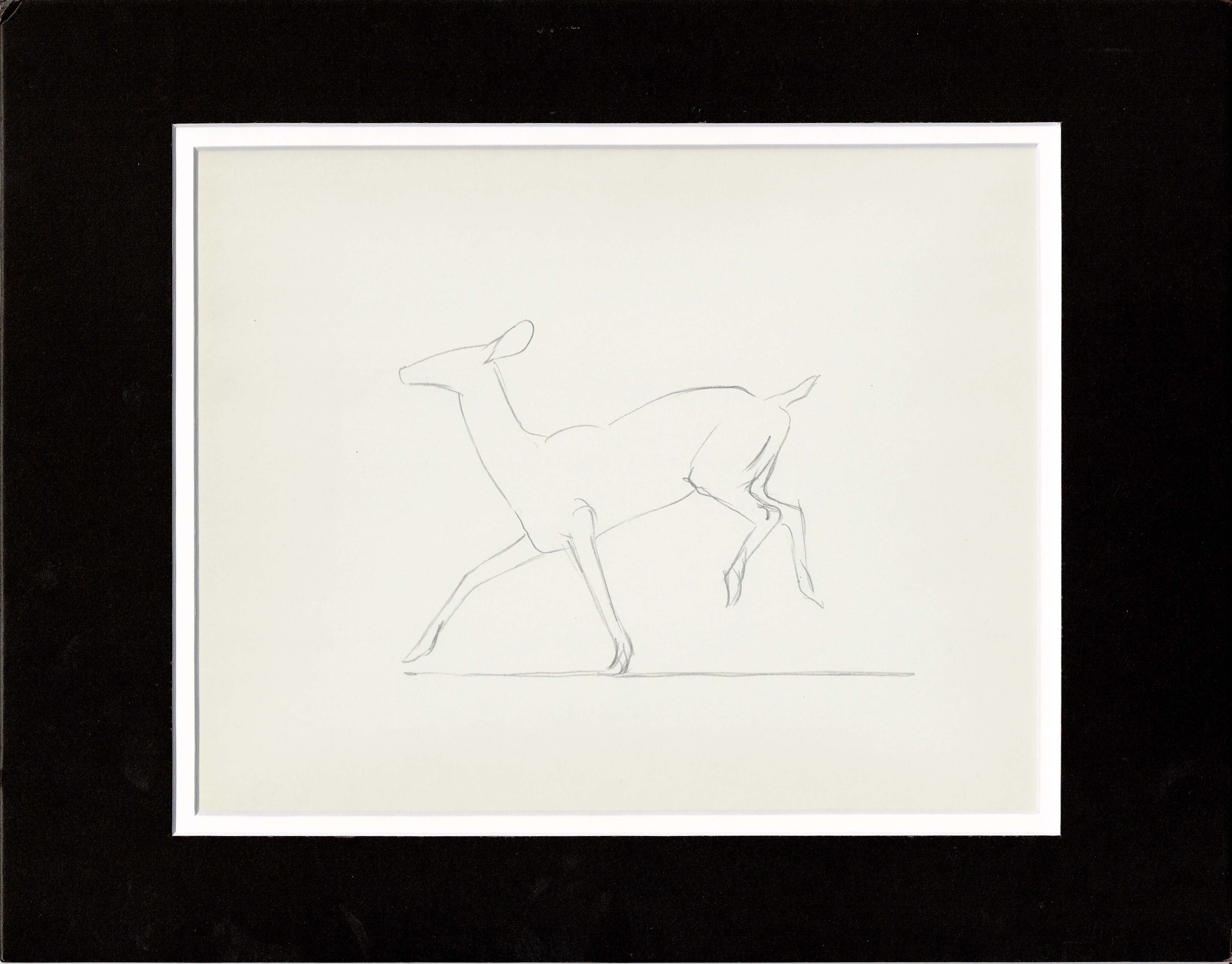 Walt Disney Rough Production Animation Cel Drawing or Study of a Deer ...
