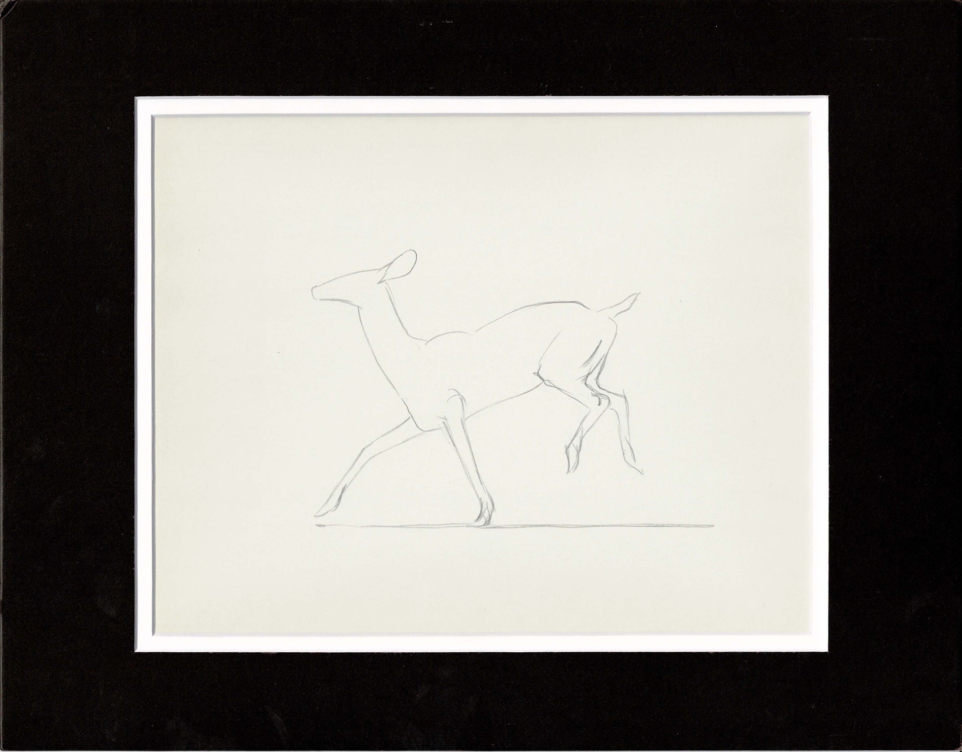 Walt Disney Rough Production Animation Cel Drawing or Study of a Deer ...