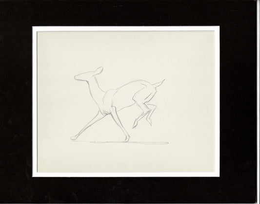 Walt Disney Rough Production Animation Cel Drawing or Study of a Deer 63m