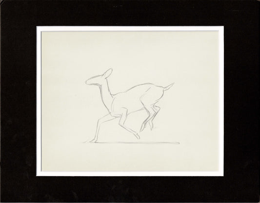 Walt Disney Rough Production Animation Cel Drawing or Study of a Deer 64m
