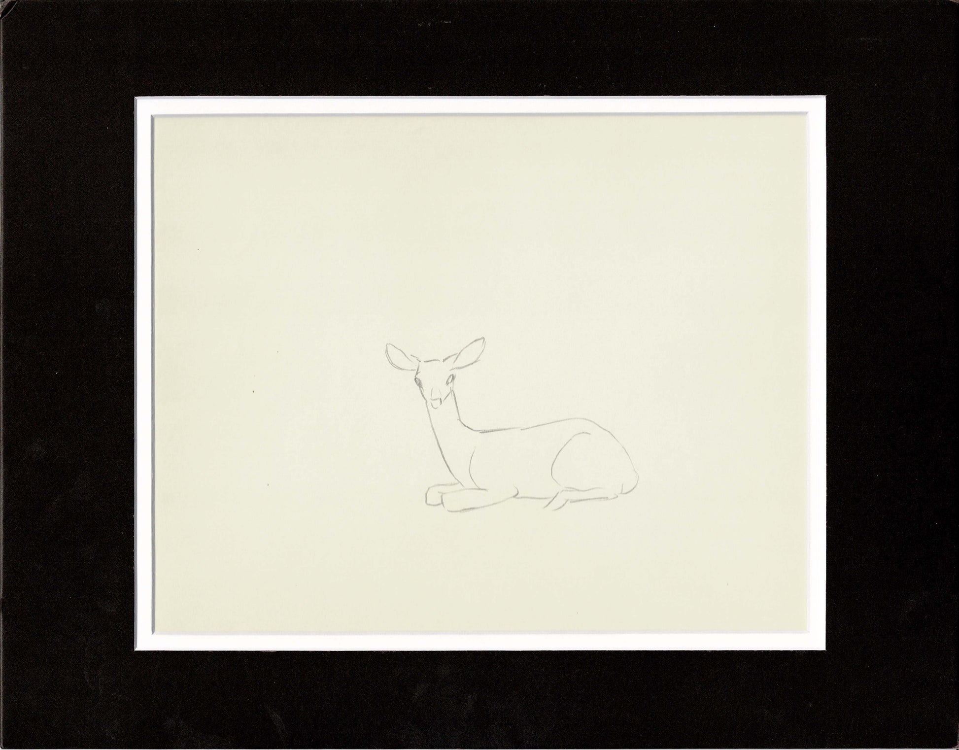 Walt Disney Rough Production Animation Cel Drawing or Study of a Deer ...