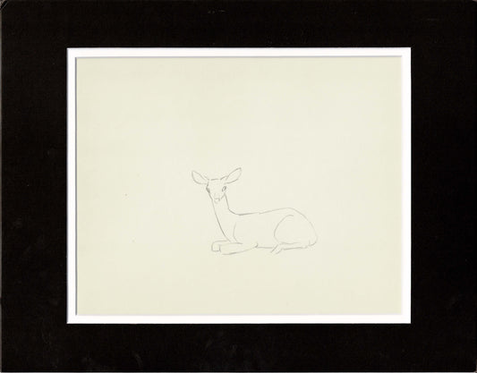 Walt Disney Rough Production Animation Cel Drawing or Study of a Deer 6m