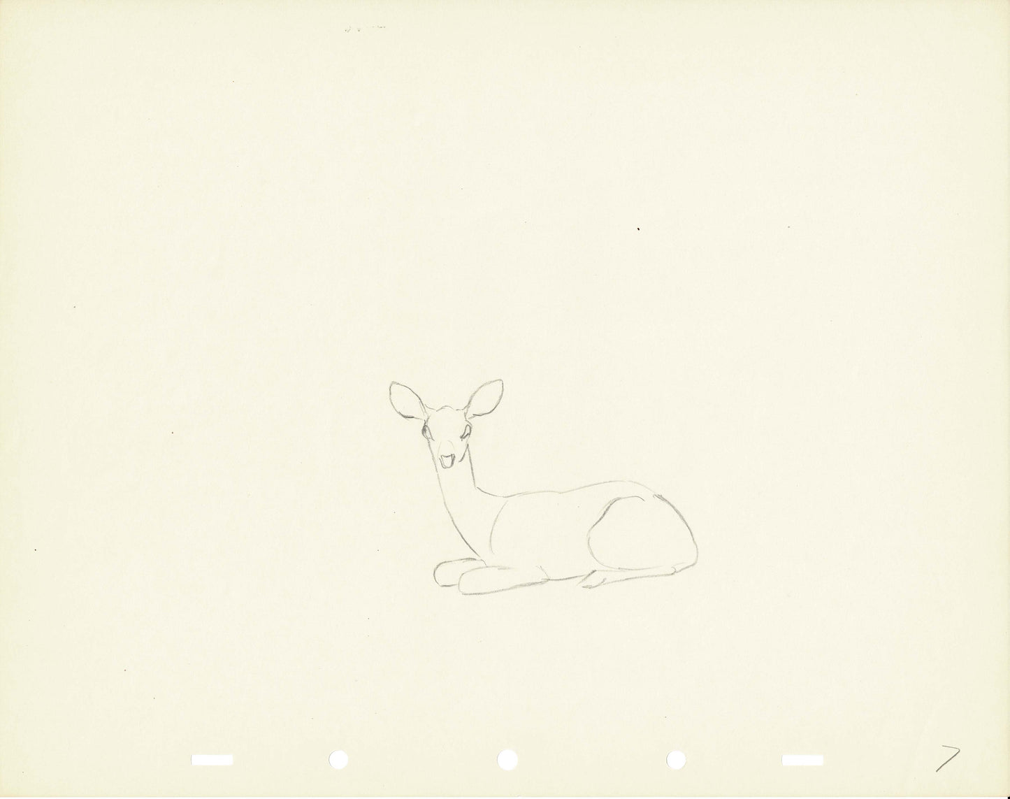 Walt Disney Rough Production Animation Cel Drawing or Study of a Deer 7m