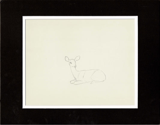 Walt Disney Rough Production Animation Cel Drawing or Study of a Deer 8m