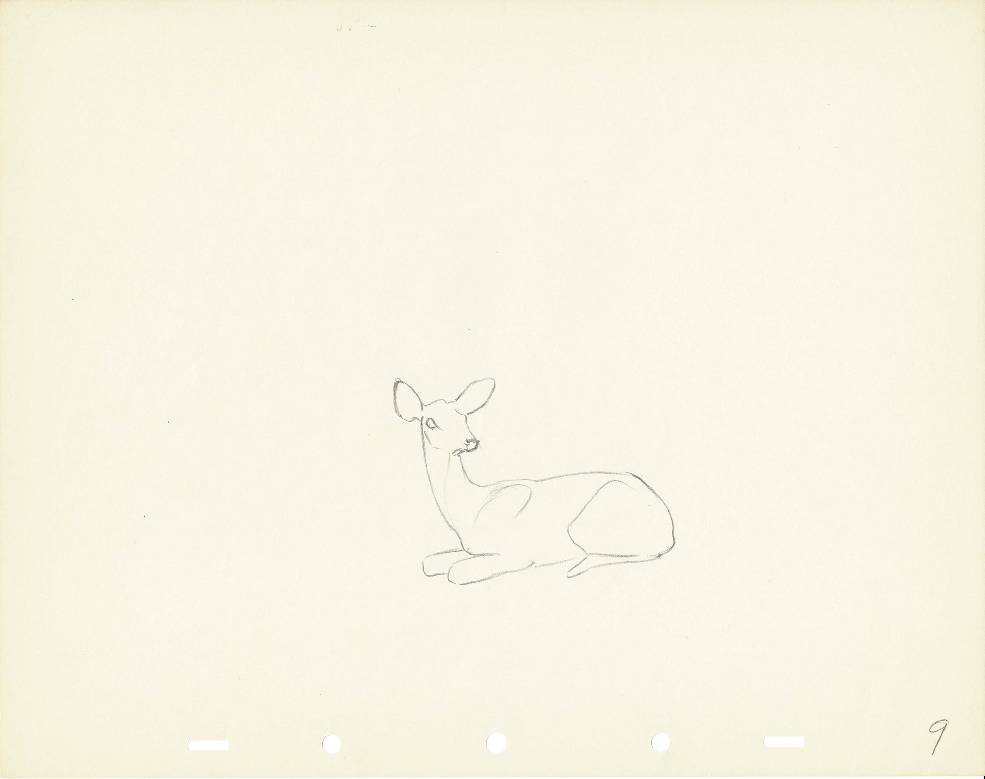 Walt Disney Rough Production Animation Cel Drawing or Study of a Deer ...