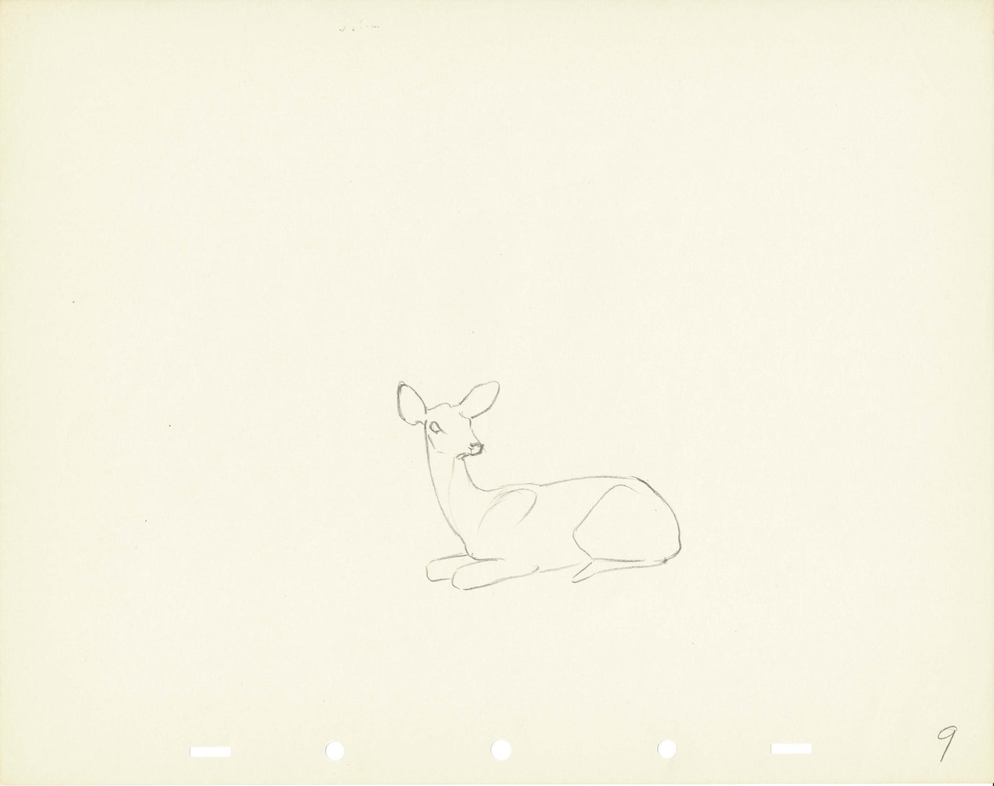 Walt Disney Rough Production Animation Cel Drawing or Study of a Deer 9m