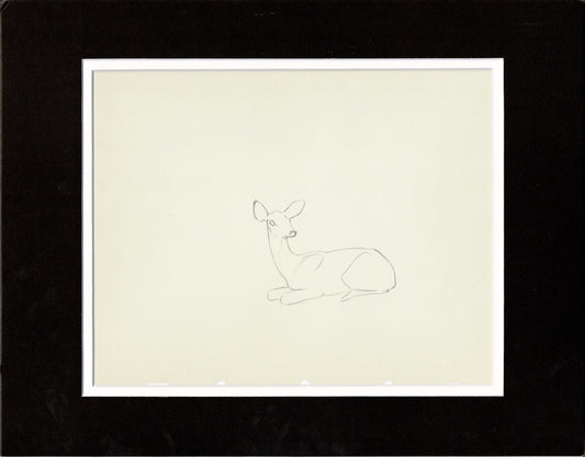 Walt Disney Rough Production Animation Cel Drawing or Study of a Deer 9m
