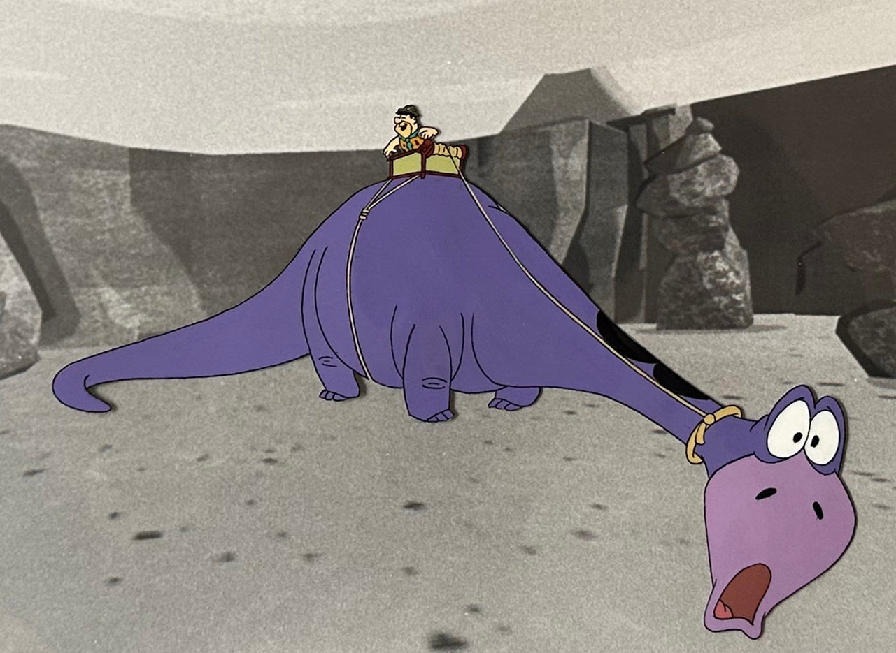 The Flintstones Ride Pan Production Animation Cel Hanna Barbera Don Bluth Universal Park 1990