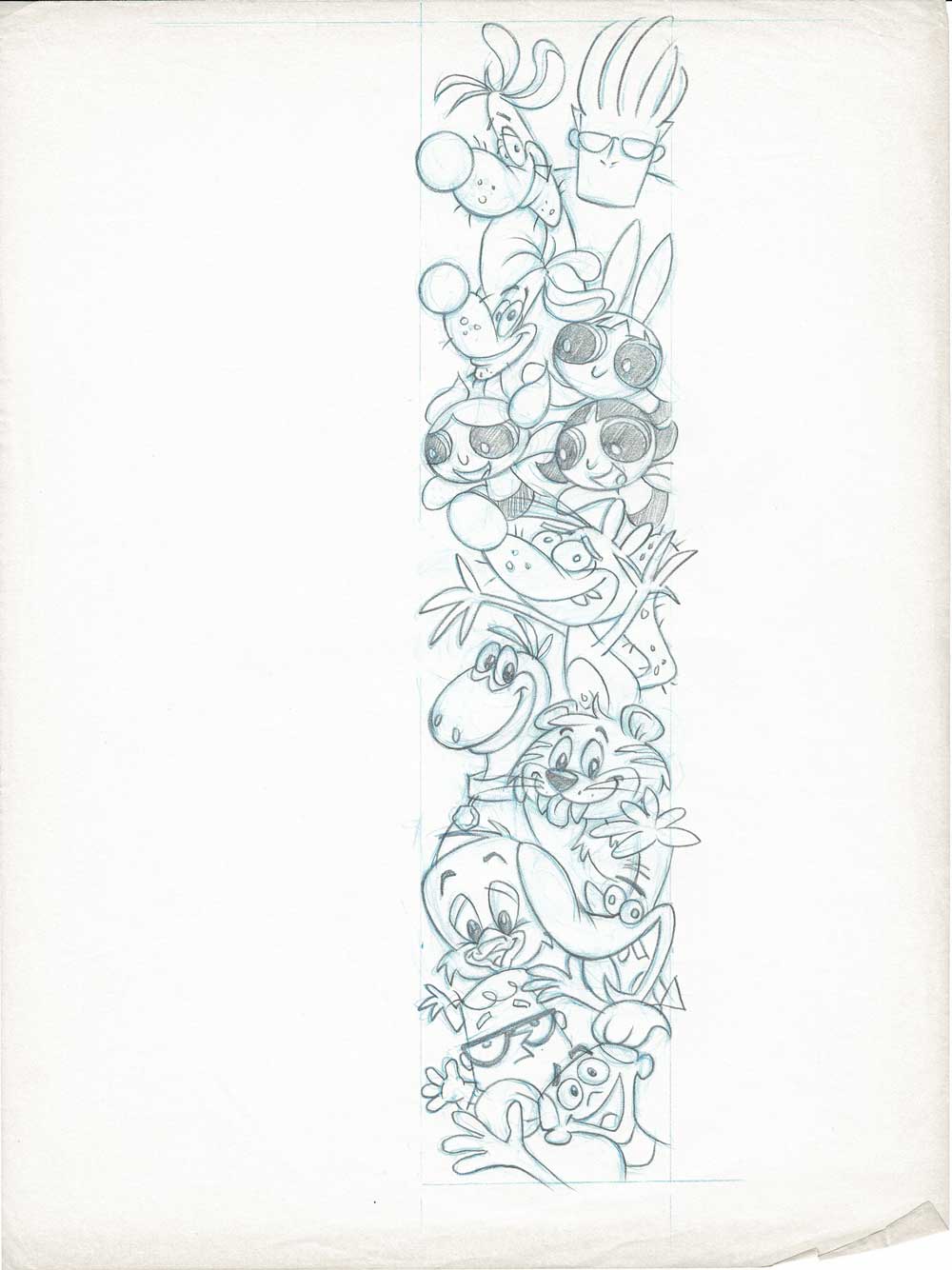 Cartoon Network Hand-Drawn for Style Guide Hanna Barbera with PowerPuff Girls Dexter's Lab Johnny Bravo and more 1995 2