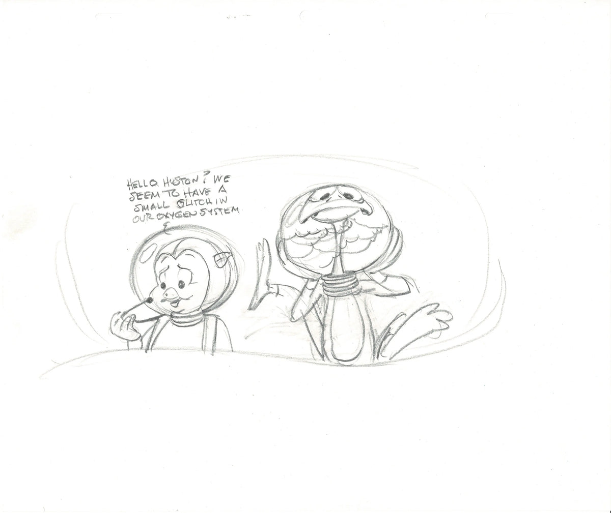 Looney Tunes Set of Two (2) Chuck Jones Original Drawings From Warner Brothers