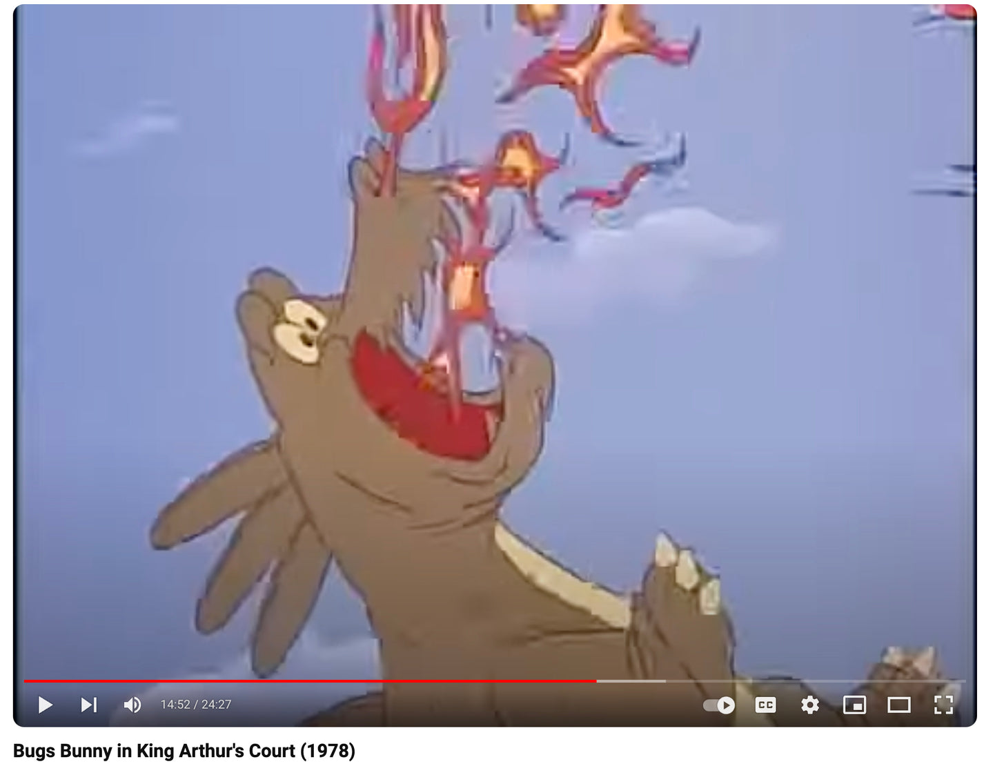 Bugs Bunny in King Arthur's Court Dragon Chuck Jones 1978 Cartoon Orig