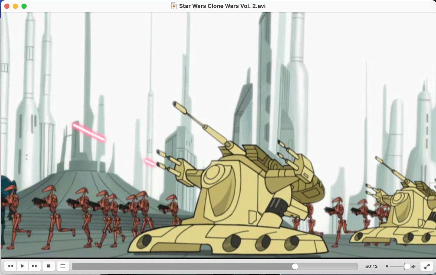 STAR WARS Clone Wars Coruscant Pan Hand-painted Production Background from Lucasfilm Cartoon Network Disney 2003-2005 Tartakovsky