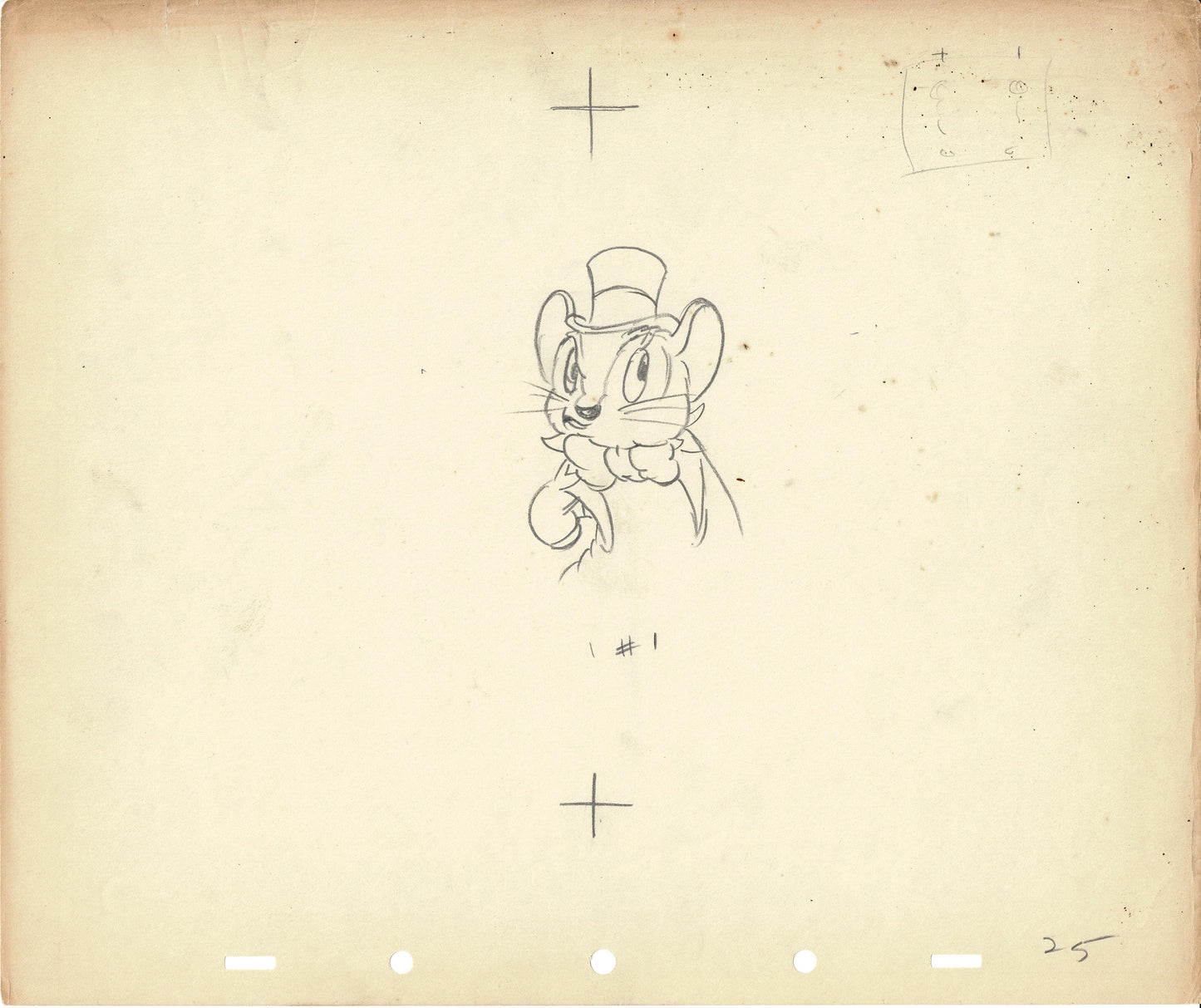 Country Cousin 1936 Disney Monty Silly Symphony Production Cel Drawing 25