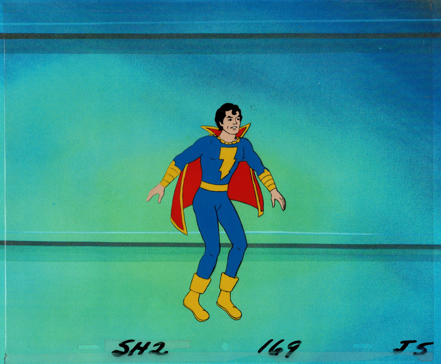 Captain Marvel Jr Production Animation Cel Filmation 1981 from Animator Wendell Washer's Estate w5