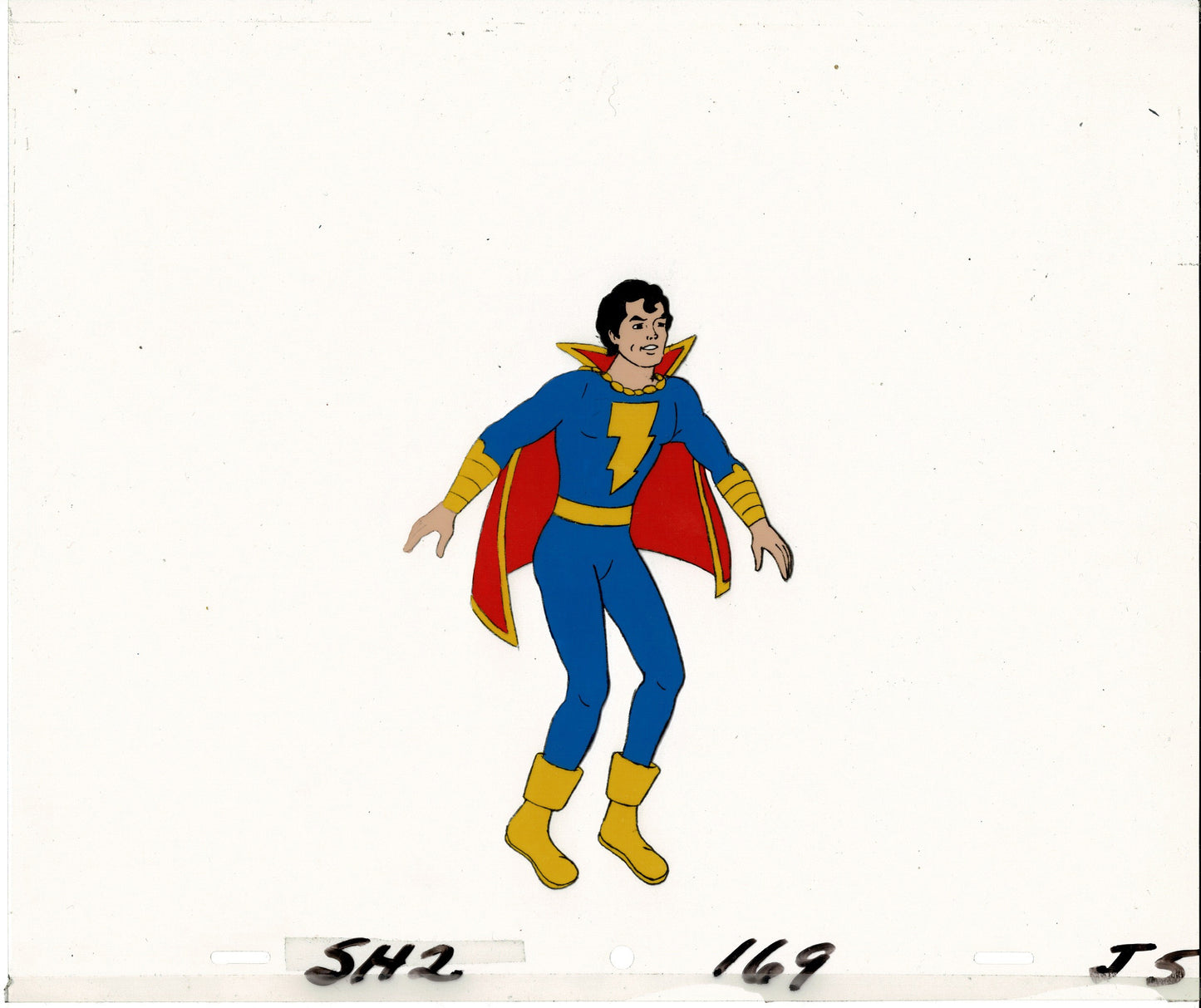 Captain Marvel Jr Production Animation Cel Filmation 1981 from Animator Wendell Washer's Estate w5