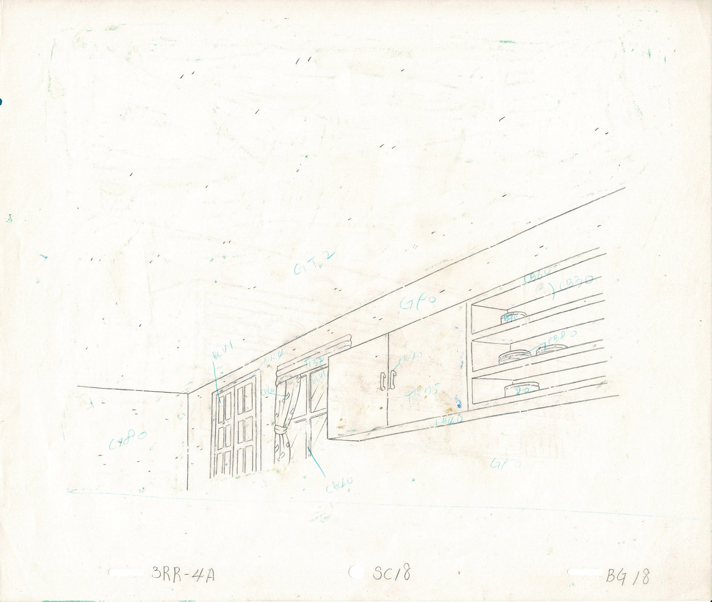 Rugrats Original Production Cel with OBG Original background and drawing! KEY Master Setup of Stu Pickles Nickelodeon 1993