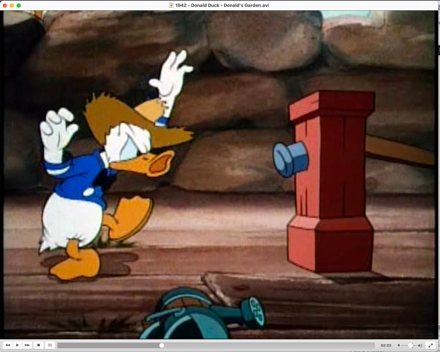 Donald Duck 1942 Original Production Animation Cel Drawing from Disney Donald's Garden 49