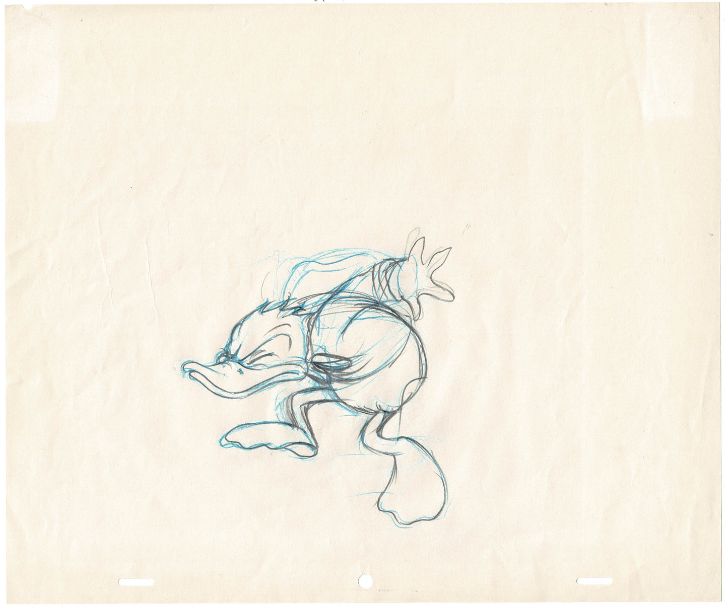 Donald Duck Original Production Animation Cel Drawing Walt Disney 1970s C-KO