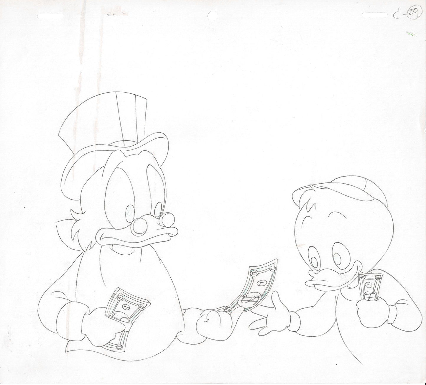 Ducktales Scrooge Walt Disney Production Animation Cel Drawing 1987-1990 p