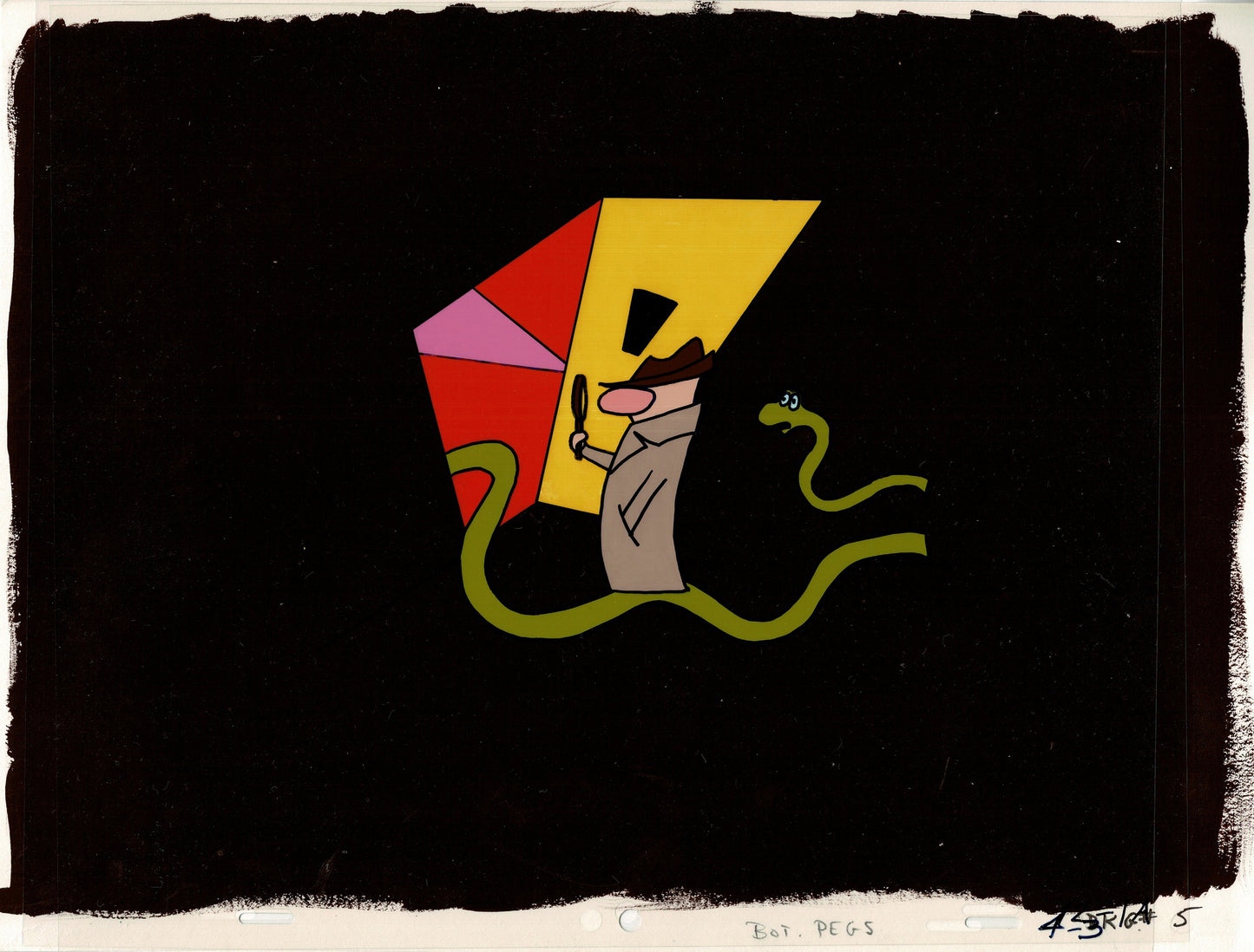 Sesame Street Cels and Drawings and OBG Original Background Production Animation Detective Snake Book by Paula Winter Cartoon by Daniel Ivanick 1985 SP05