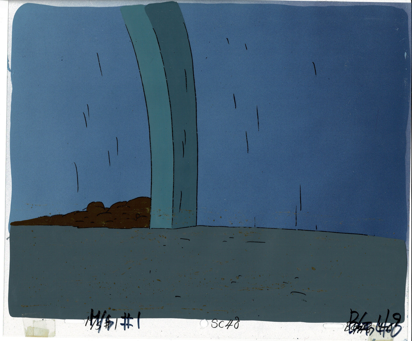 Aaahh!!! Real Monsters Ickis Original Production Animation Cel WITH Production Background OBG from Nickelodeon 1994-1997