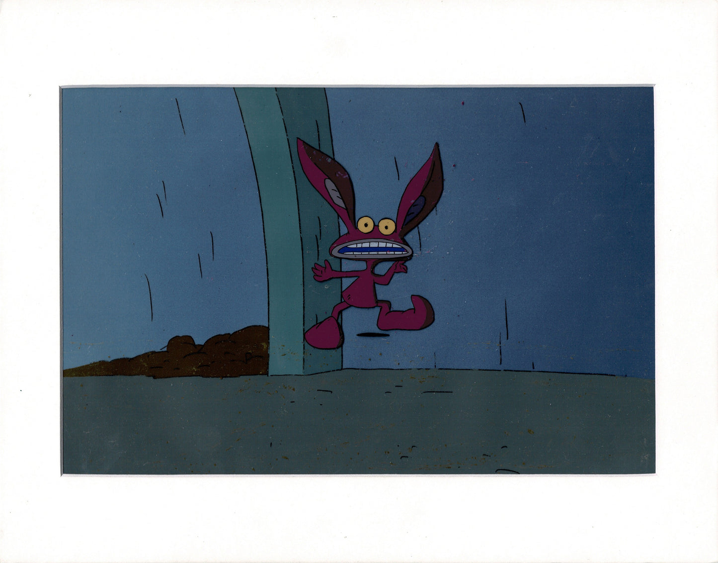 Aaahh!!! Real Monsters Ickis Original Production Animation Cel WITH Production Background OBG from Nickelodeon 1994-1997