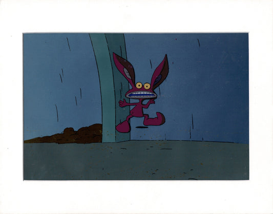 Aaahh!!! Real Monsters Ickis Original Production Animation Cel WITH Production Background OBG from Nickelodeon 1994-1997