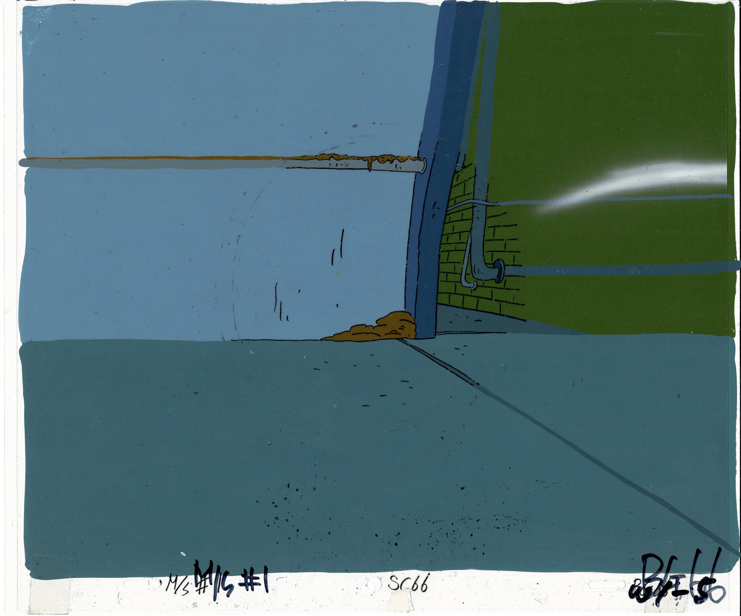 Aaahh!!! Real Monsters Krumm Original Production Animation Cel WITH Production Background OBG and Drawing from Nickelodeon 1994-1997