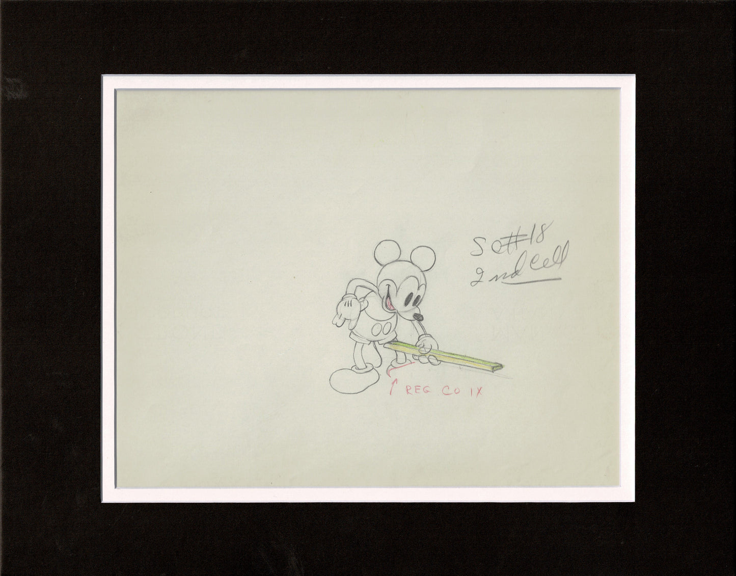 Mickey Mouse 1935 Original Production Animation Cel Drawing from Disney Mickey's Man Friday 110