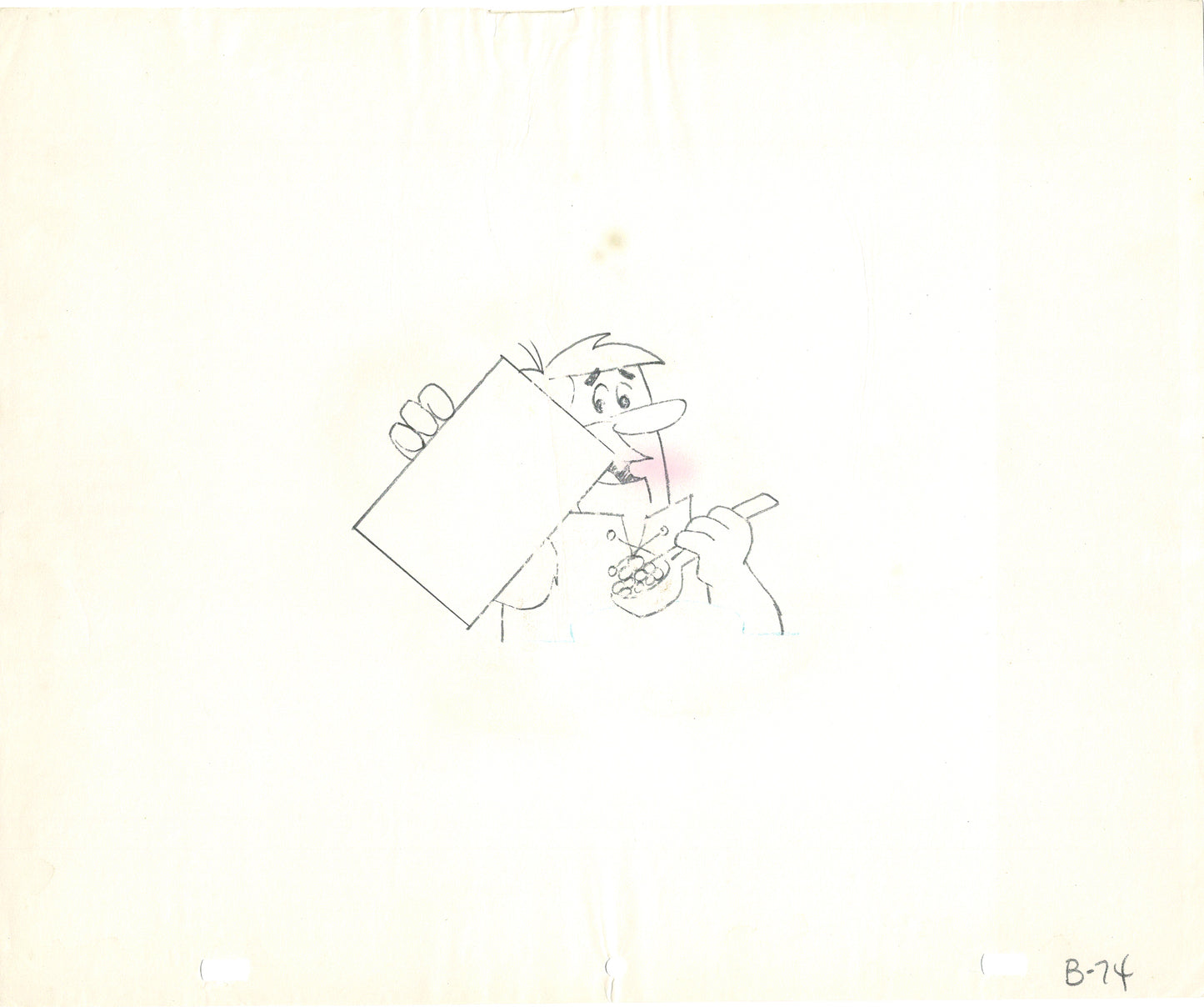 The Flintstones 2 LOT Production Animation Art Cel Drawings from Hanna-Barbera 1970's or 80's Fruity Pebbles Commercial from Babet R2-4